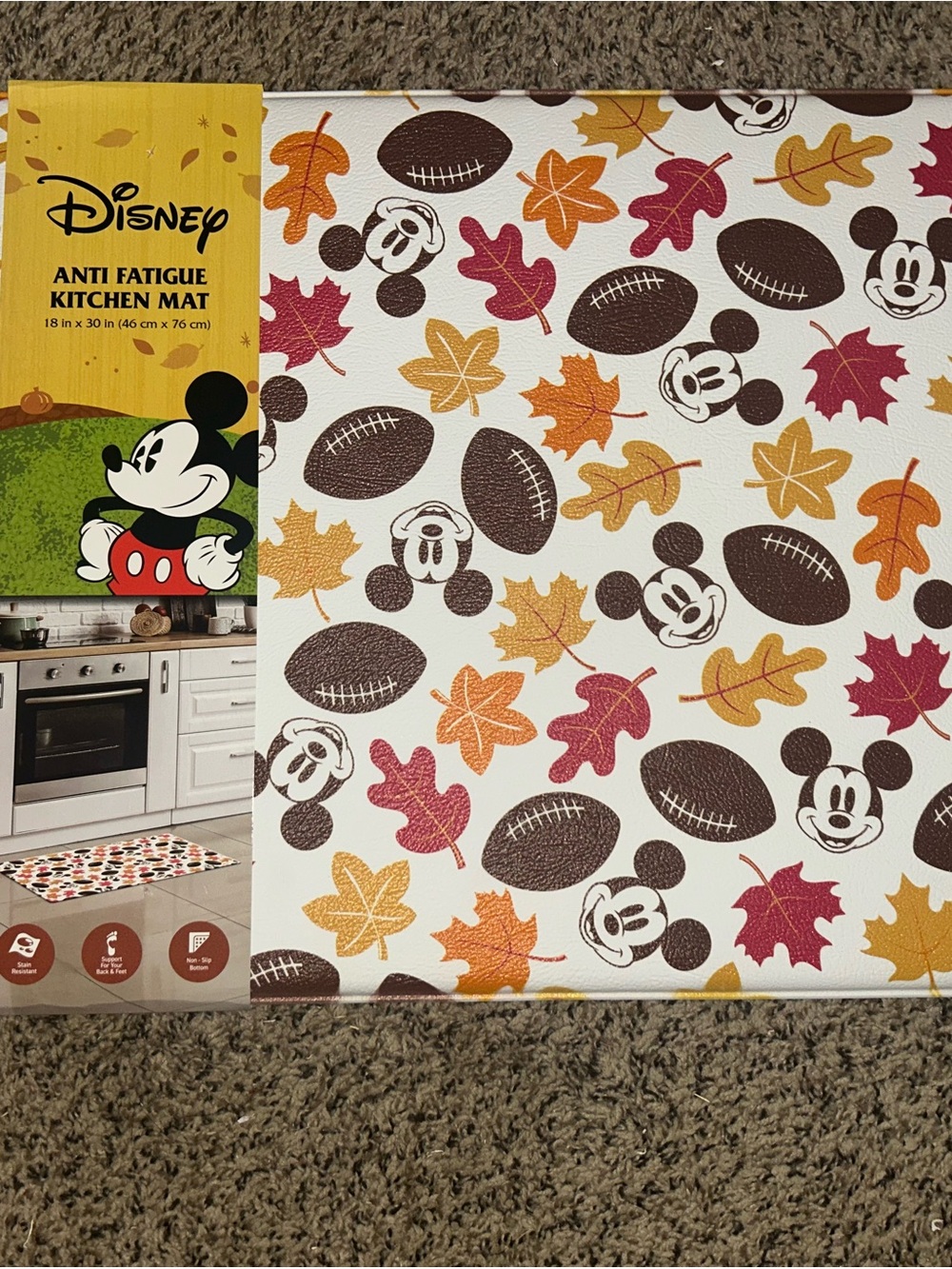 Mickey Mouse Football Fall Anti-Fatigue Mat